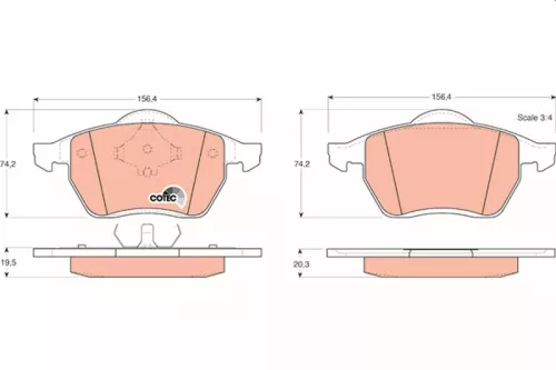 Bremsbelagsatz, Scheibenbremse